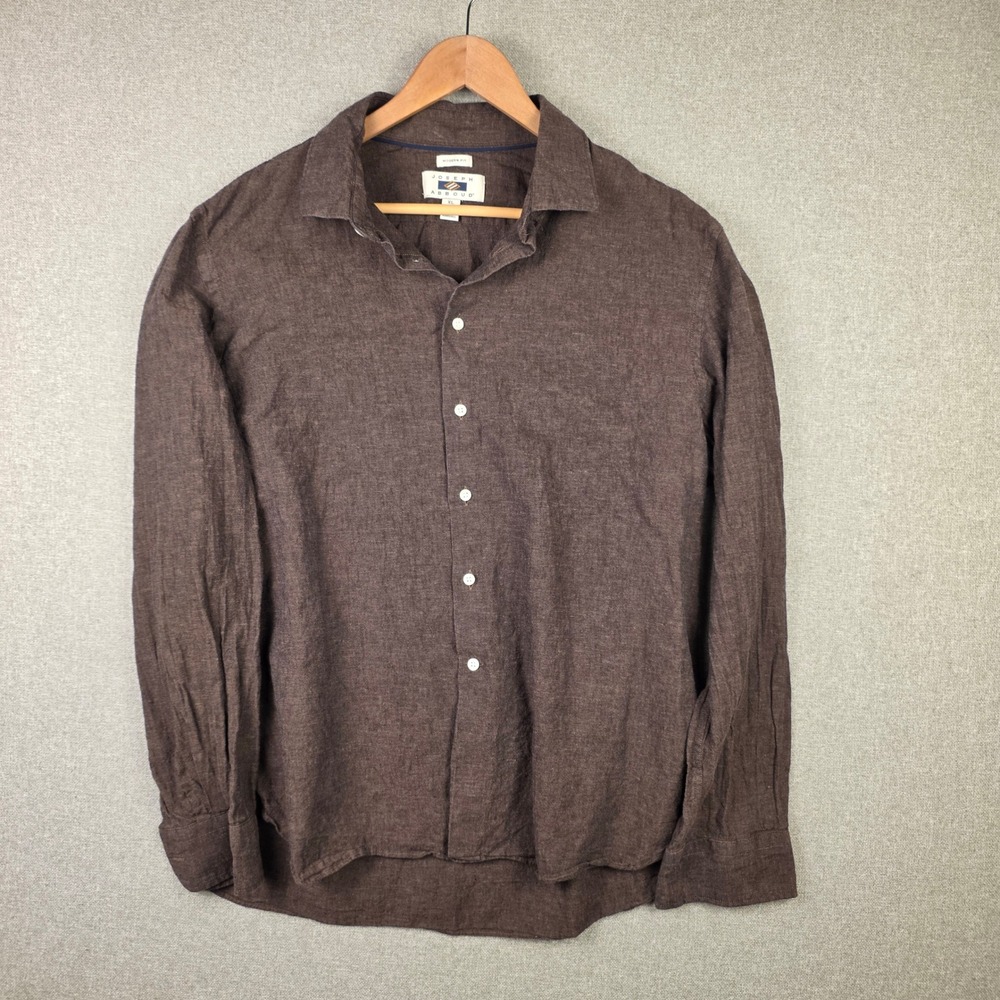 Joseph Abboud Mens XL Modern Fit Linen Cotton Long Sleeve Button Down Shirt